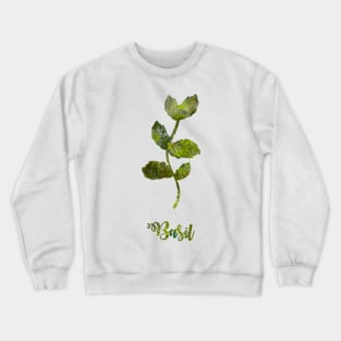 Basil Watercolor Painting Crewneck Sweatshirt